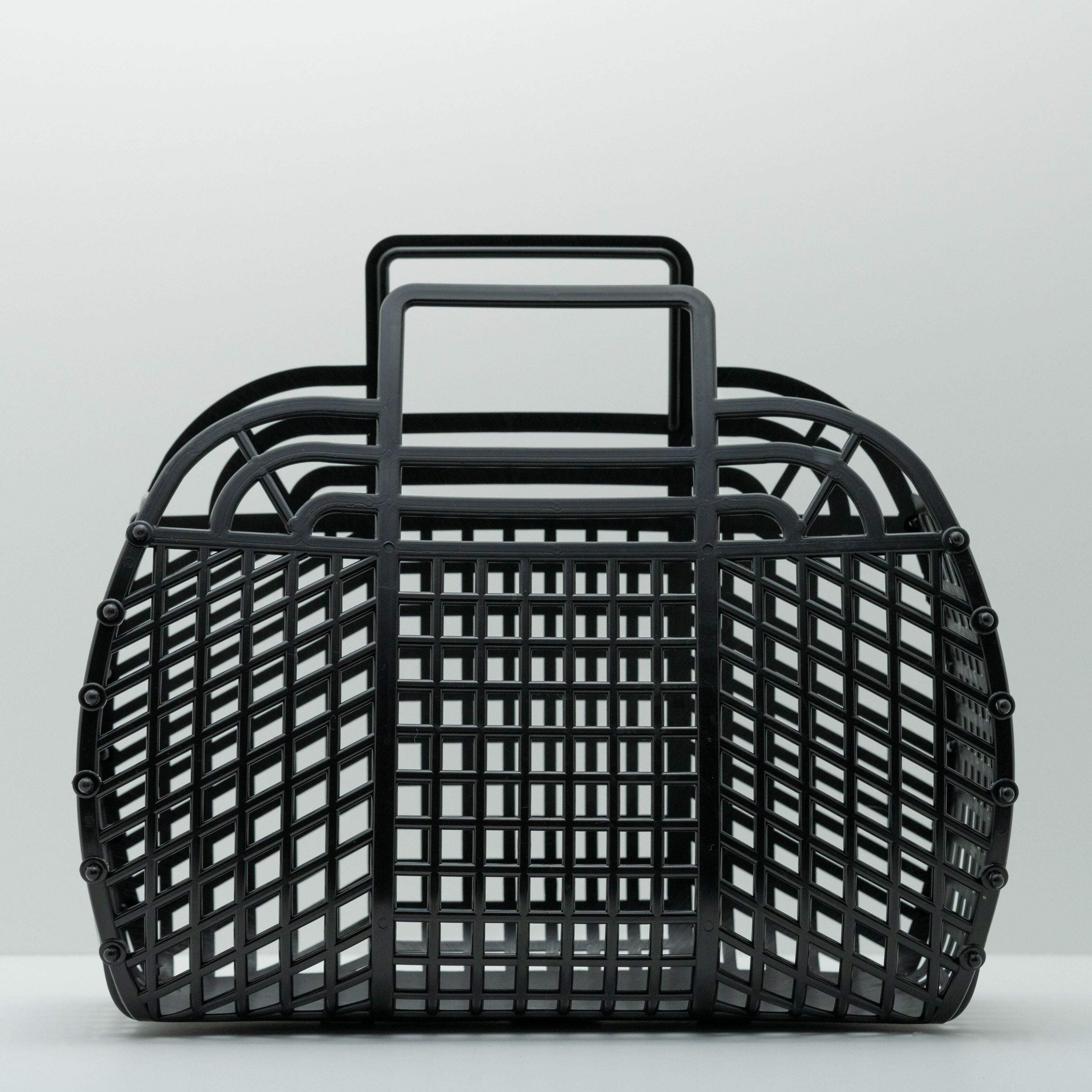 Black Large Retro Jelly Basket- Tote bag for Pool, Beach, Summer & More. | Walmart (US)