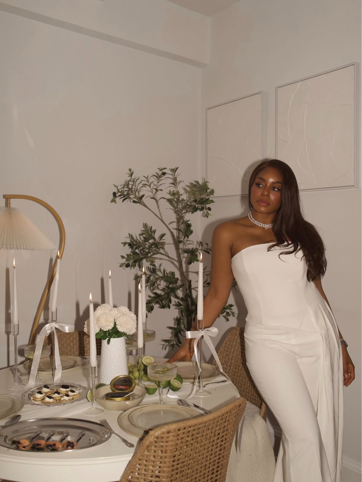 Home is where my heart is… especially if it involves spending cozy time & a nice meal - with the best company 🤍 Hosting in my nyc apartment is one of my favorite things to do! Using some pieces from Amazon home and wearing Nadine Merabi asymmetrical top and matching white trousers. Accessorized with Swarovski x Ariana Grande necklaces 
 … For more links to maeve sleeveless mini shift dress, american flag sweaters, butter yellow, wedding guest dress, fathers day, linen, new balance 327 sneaker, melissa murrell, georgia louise, summer outfits, follow me on LTK! ✨

#LTKStyleTip #LTKHome #LTKSummerEdit