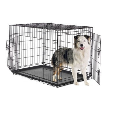 SEVOBAL Pet Crates and Houses 42 Foldable Animal Crate Featuring Access Doors, Customizable Interior, Slide Out Floor Pan, Black, 42.1"*26.7"*28.7" | Target