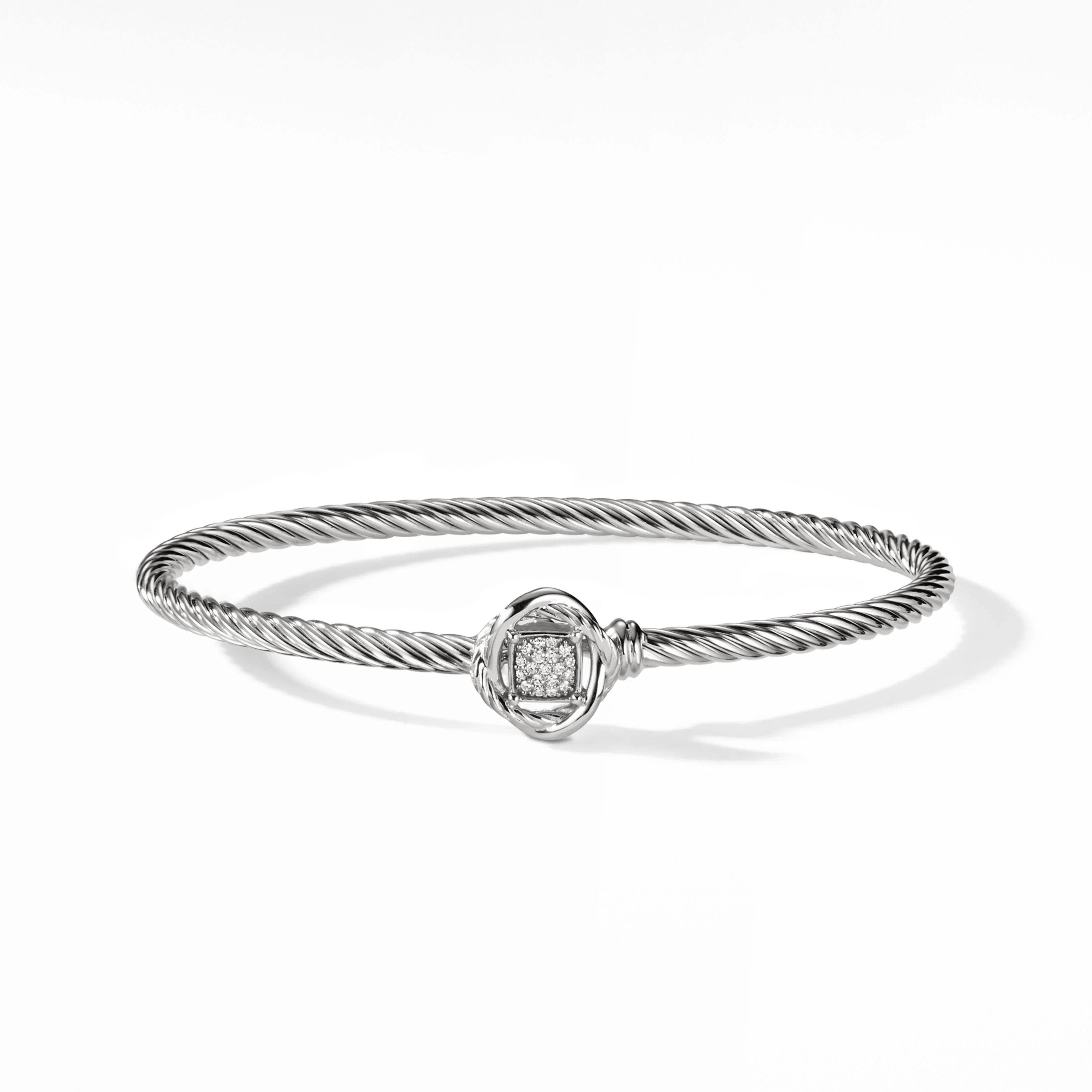 Infinity Bracelet in Sterling Silver with Pavé Diamonds | David Yurman