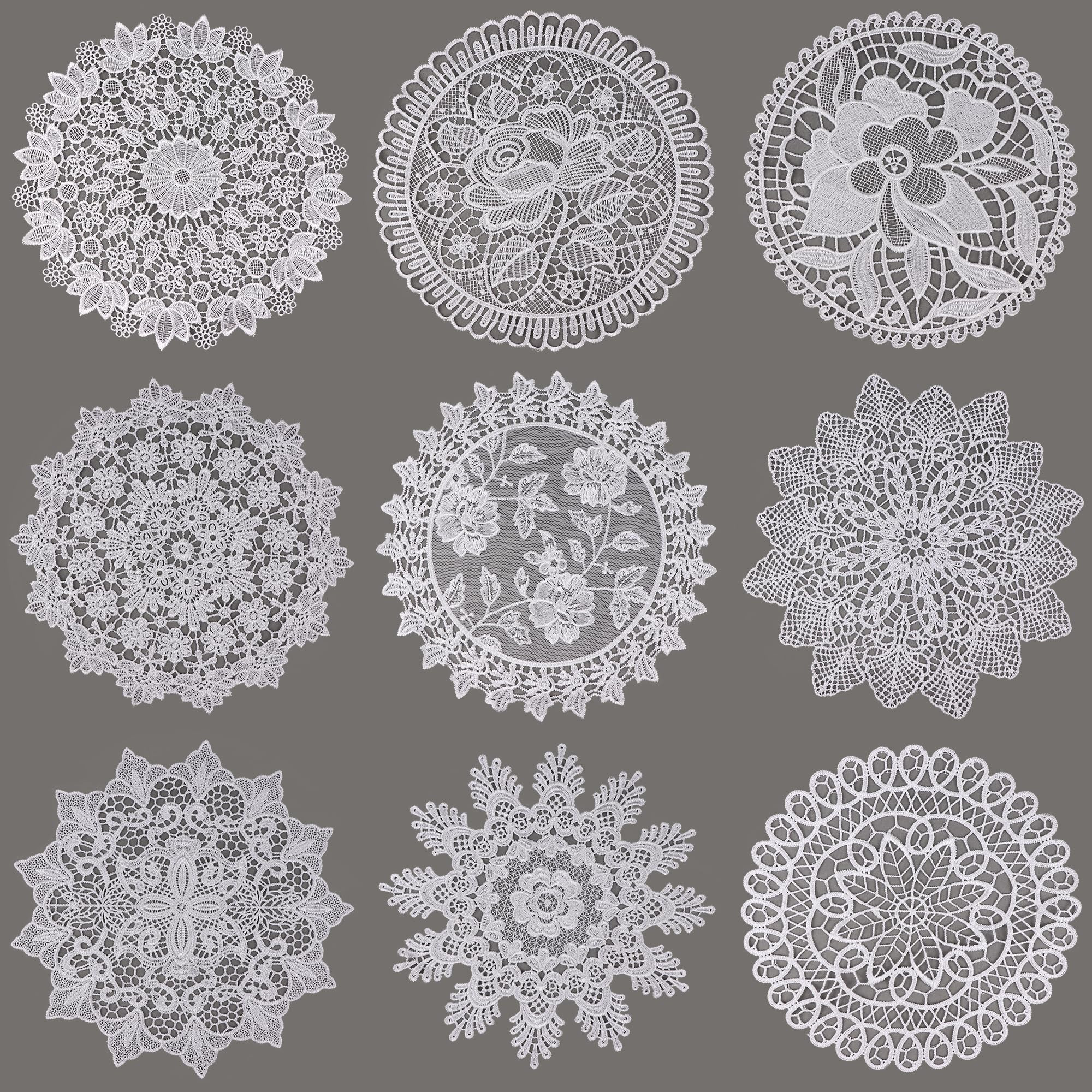 9 PCS 6 Inch Lace Doilies，Crochet-Look Tables Doilies, Round Rustic Placemats Décor-Vintage & ... | Amazon (US)