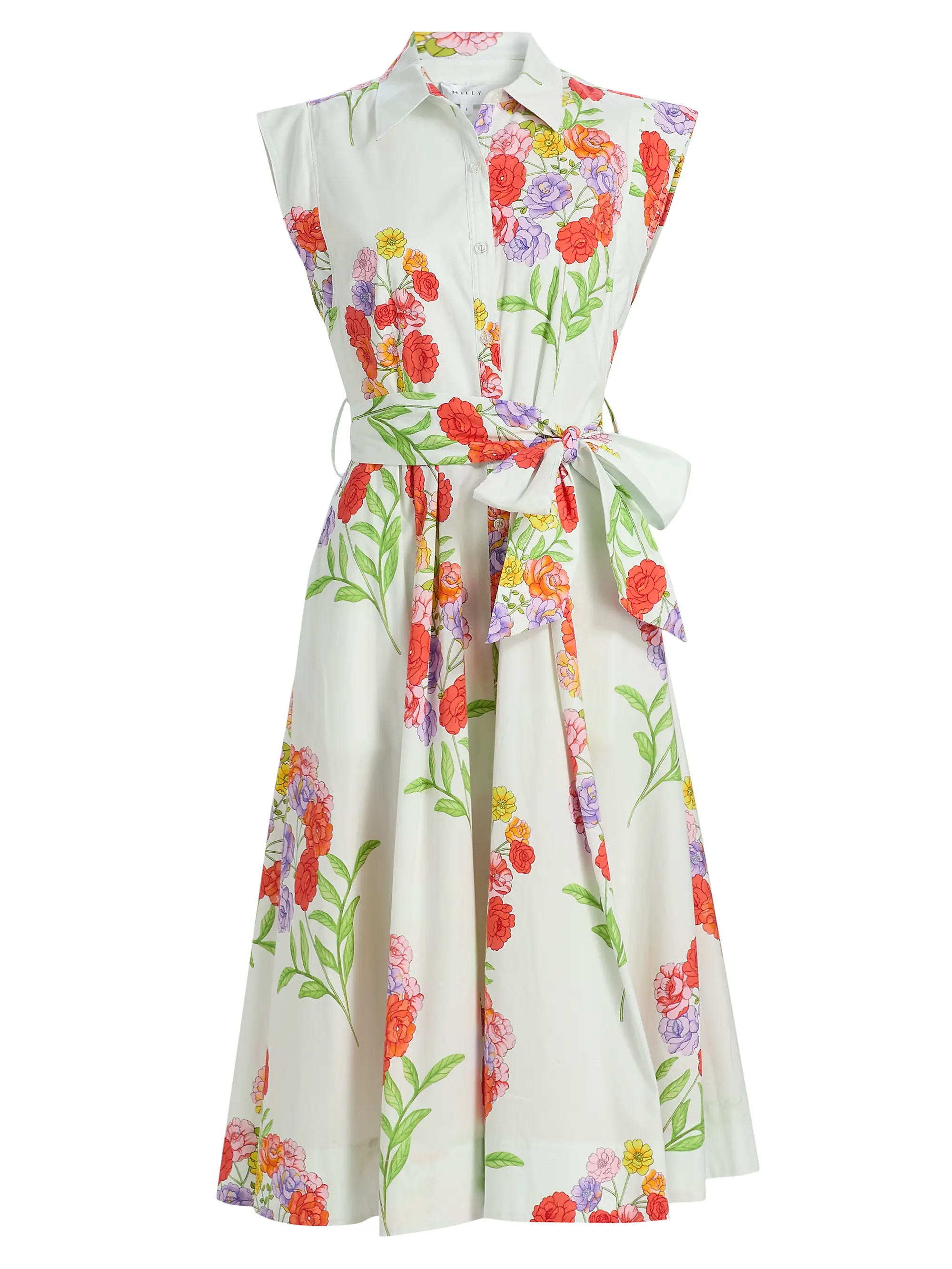 Milly Jules Paris Bouquet Poplin Midi-Dress | Saks Fifth Avenue | Saks Fifth Avenue