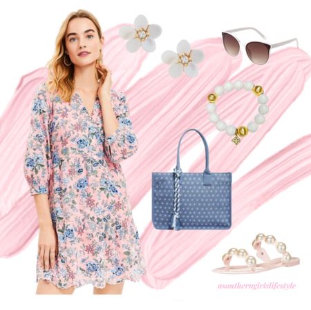 Ordered this Pink Floral Embroidered Swing Shirtdress that’s on sale for $49 (till tomorrow 3/12)

White Floral Stud Earrings (very similar to a pair I have), White Beaded Bracelet (linked on my IG with discount code), Chambray Floral Tote & Pink Pearl Sandals 

Loft. Target. Steve Madden. Spring Outfits. Summer  

#LTKunder50 #LTKstyletip #LTKSeasonal
