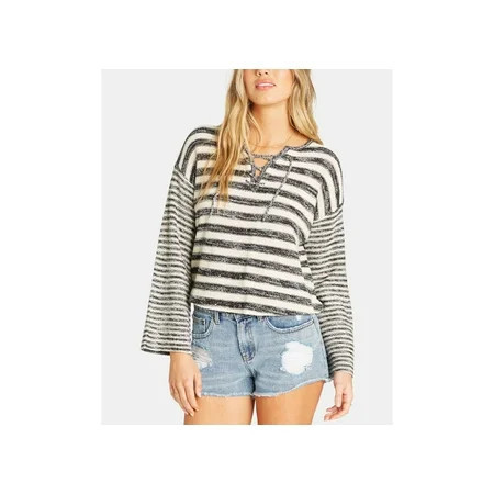 Billabong Juniors Striped Lace Up Sweater Black 12 | Walmart (US)