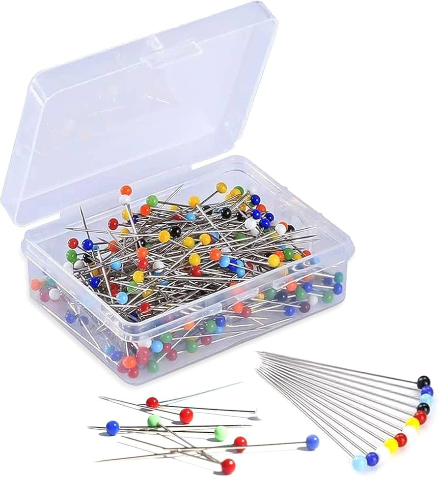 MINTHE 100PCS Sewing Pins for Fabric, Straight Pins Sewing with Pearlized Colored Heads, Quilting... | Amazon (US)