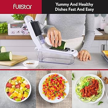 Fullstar Vegetable Chopper - Food Chopper - Onion Chopper - Vegetable Slicer & Spiralizer - Veggi... | Amazon (US)
