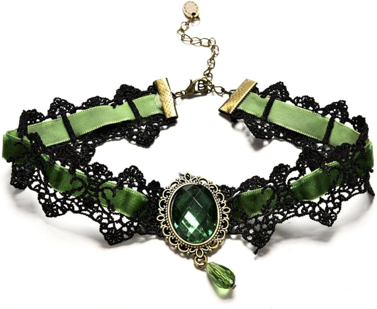 Retro Handmade Choker Necklace for Women Gothic Black Lace Necklace for Halloween Punk Costume Pa... | Amazon (US)