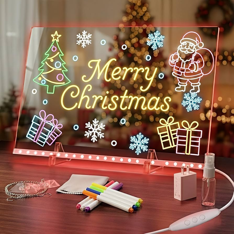 Chrsitmas Gifts for Girls Ages 5-12, LED Note Board with 7 Colors - 13"x10" Light Up Acrylic Draw... | Amazon (US)