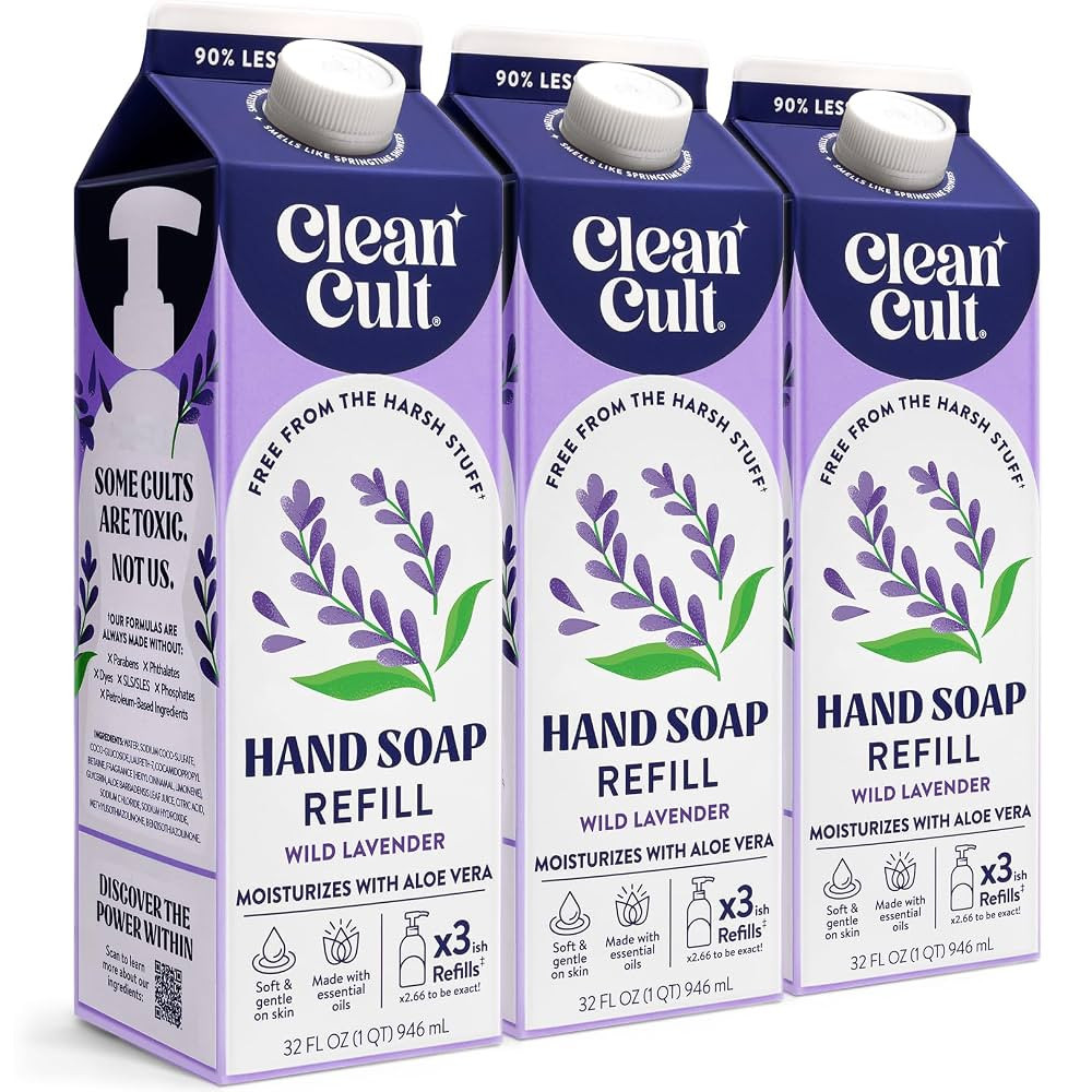 Cleancult Liquid Hand Soap Refills - Wild Lavender - Moisturizes Dry & Sensitive Skin -Made with ... | Amazon (US)