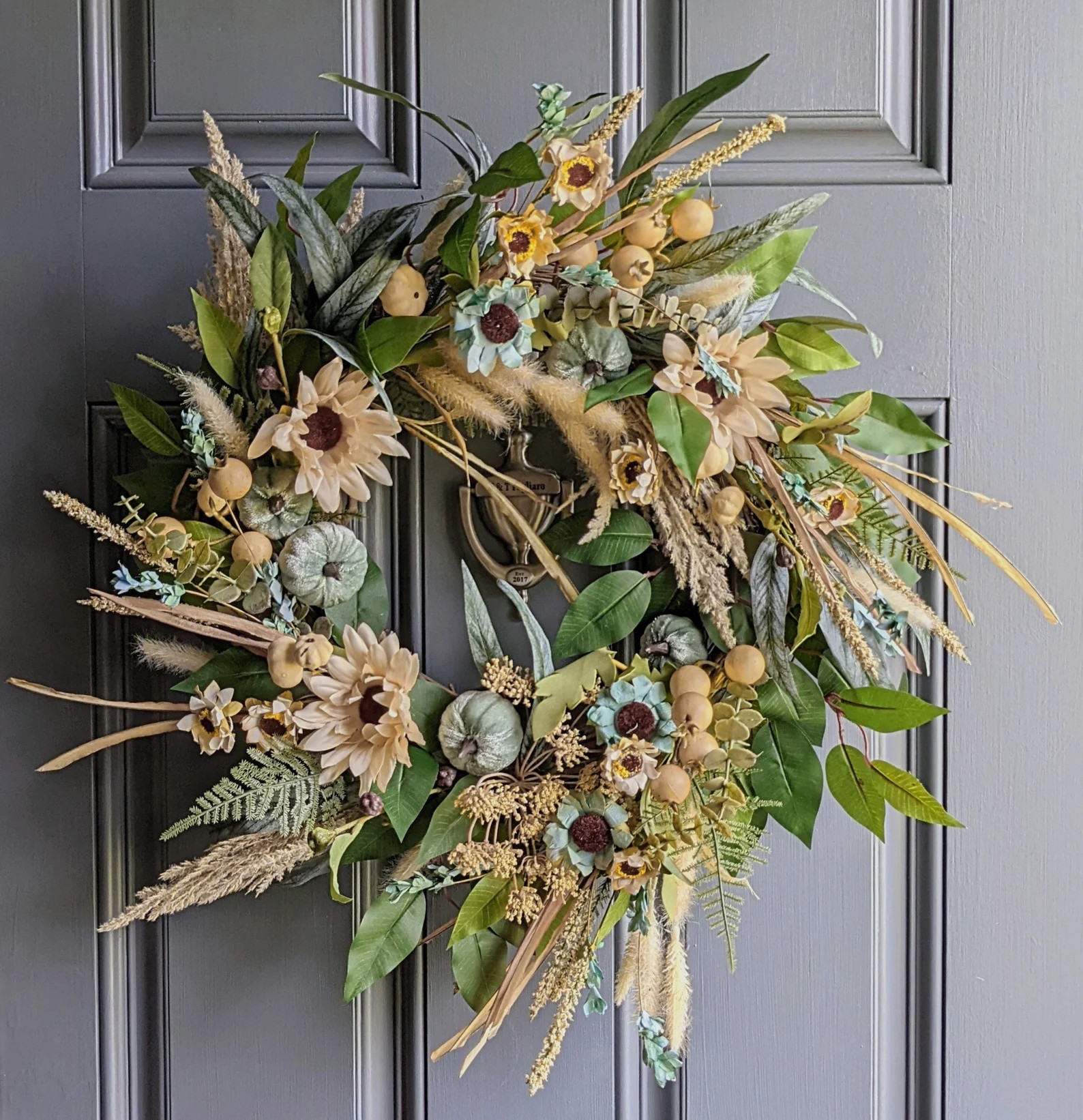 Fall by the Sea Eucalyptus Wreath Coastal Themed Autumn Front - Etsy | Etsy (US)