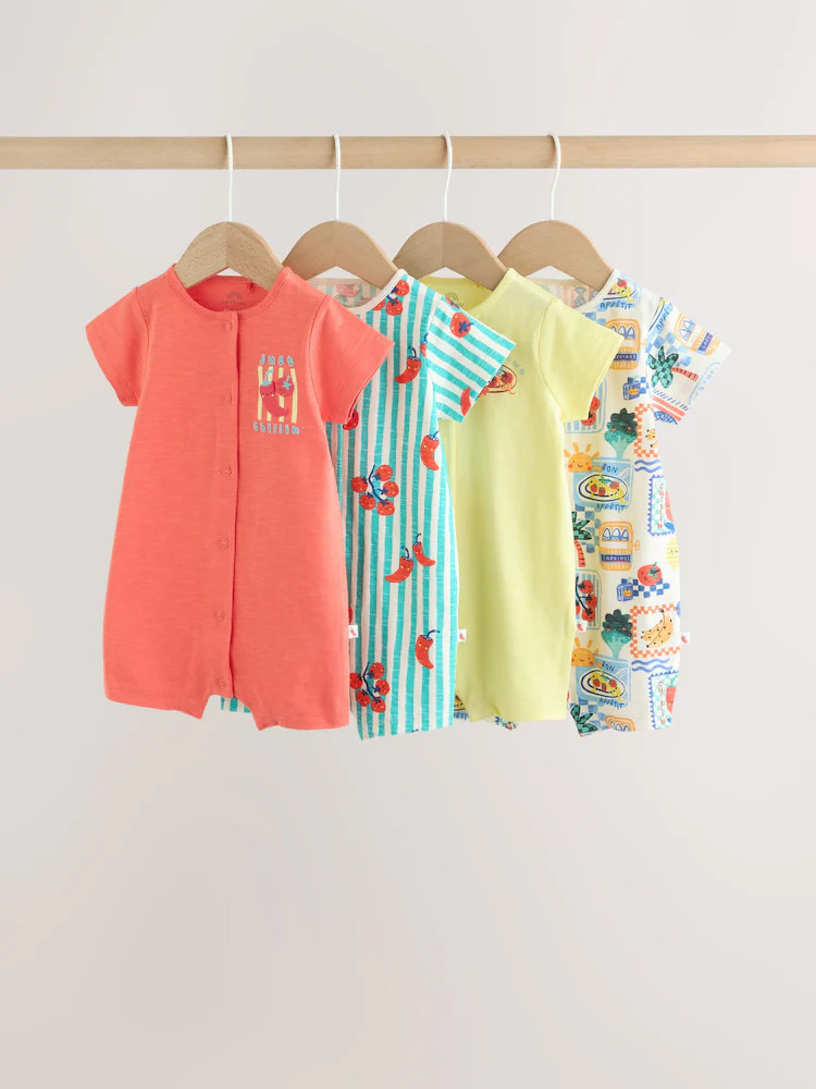 Tomato Print Jersey Baby Rompers 4 Pack | Next US