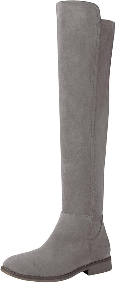 Shoe'N Tale Thigh High Over The Knee Boots for Women Flat Low Heel Fall Winter Stretch Suede Long... | Amazon (US)