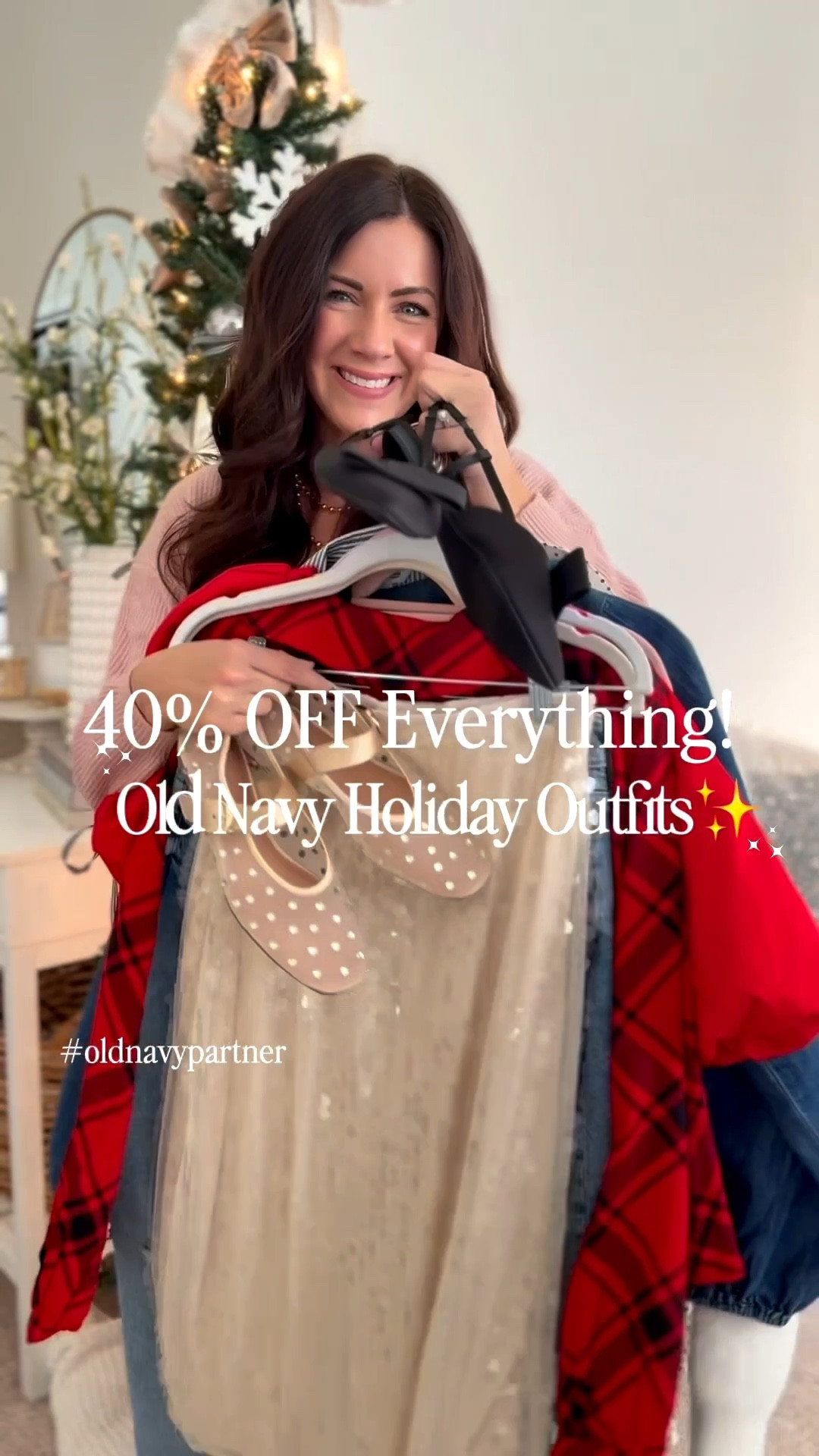 40% OFF everything online at @oldnavy & these outfits will make you want to
RSVP YES to every holiday invite this year! Comment DETAILS to shop! #oldnavypartner
.
.
These prices are the perfect excuse to give your holiday wardrobe the refresh you have been craving!! #oldnavystyle

.
.
SIZING-
Plaid red blouse -medium
Black jeans -run tts, between sizes go down
Red blouse -small
Sparkle skirt -small
Cream sweater -small
Distressed jeans -run tts
Bow button up -medium
Bow sweater -small
Chambray dress -small
Rhinestone tank-small
Rhinestone flats-go down a size
Bow flats-run tts, between go up
.
.

#LTKHoliday #LTKSeasonal #LTKSaleAlert