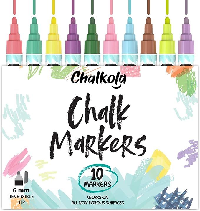 Chalkola Liquid Chalk Markers for Chalkboard, Blackboard, Window, Bistro, Car Glass, Board, Mirro... | Amazon (US)