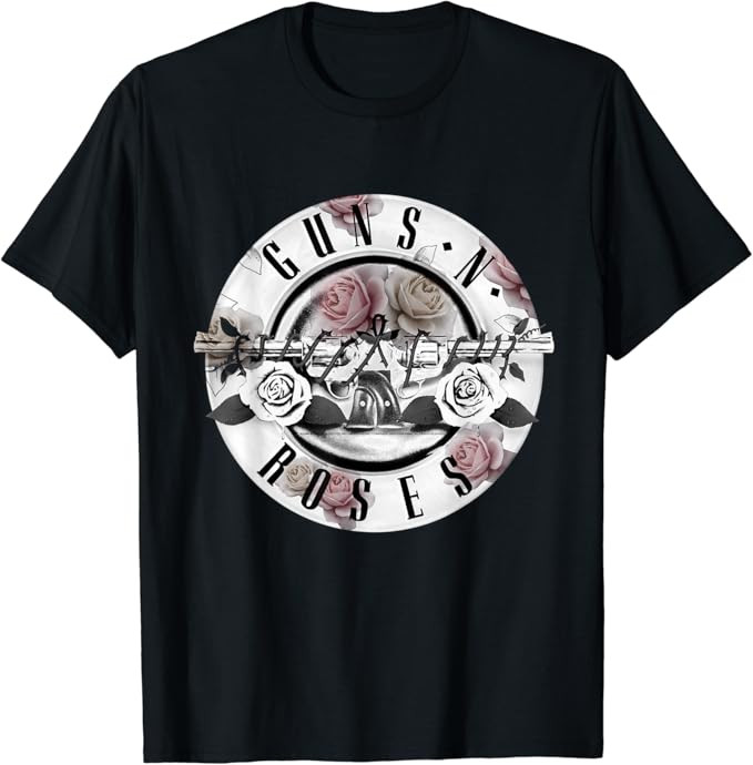 Guns N' Roses Official Floral Bullet T-Shirt | Amazon (US)
