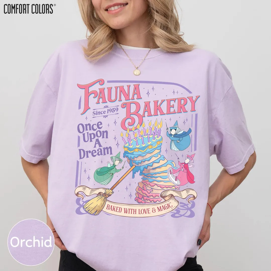 Retro Disney Sleeping Beauty Fauna Bakery Comfort Colors Shirt, Baked With Love and Magic Tee, Au... | Etsy (US)