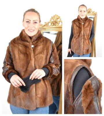 US4485 REAL RANCH MINK FUR JACKET REMOVABLE SLEEVES MINK VEST SIZE L - NERZJACKE | eBay US