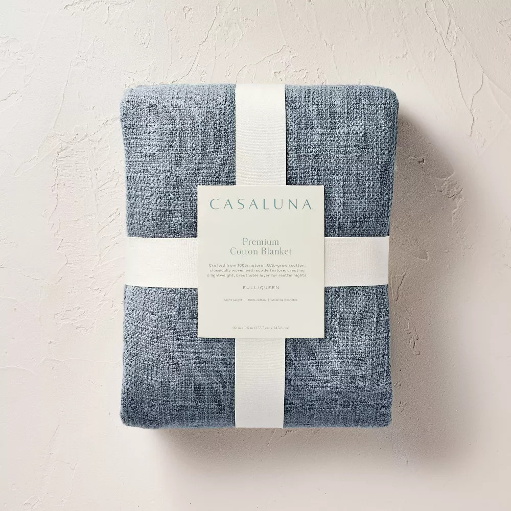 Full/Queen Cotton Slub Blanket Natural - Casaluna™ | Target