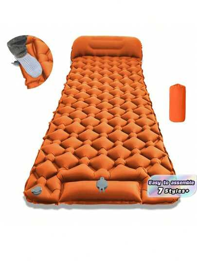 Colchoneta de dormir portátil, colchón de aire para camping al aire libre con almohada, colchó... | SHEIN
