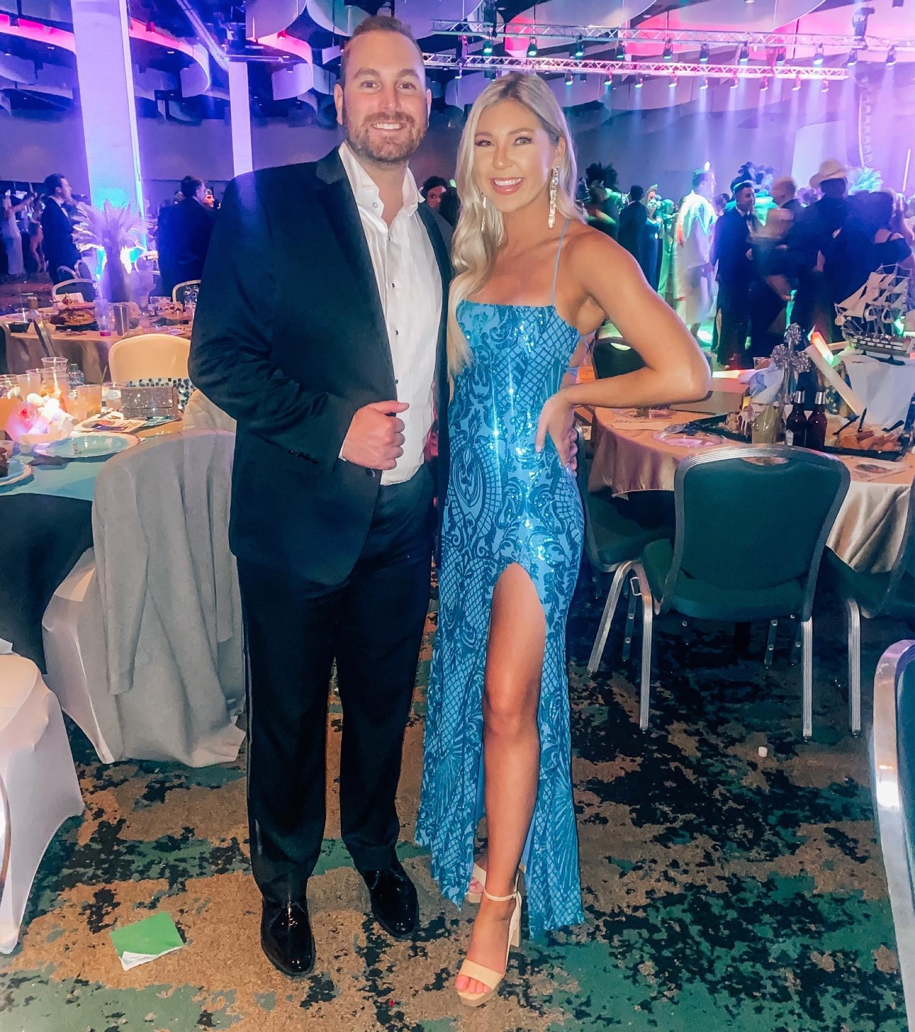 Mardi Gras fun 💜💛💚 
Wearing size XS. Runs true to size. 
Earrings & shoes are @shopboldlyblonde 💖

Formal
Gown
Sequins
Mardi Gras
Black Tie


#LTKunder100 #LTKwedding #LTKFind