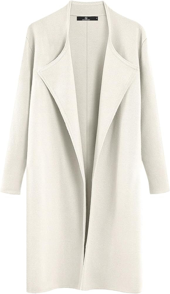 LILLUSORY Women's Long Wool Cardigan Sweaters Oversized Fall Dressy Coatigan Light Casual Jackets... | Amazon (US)