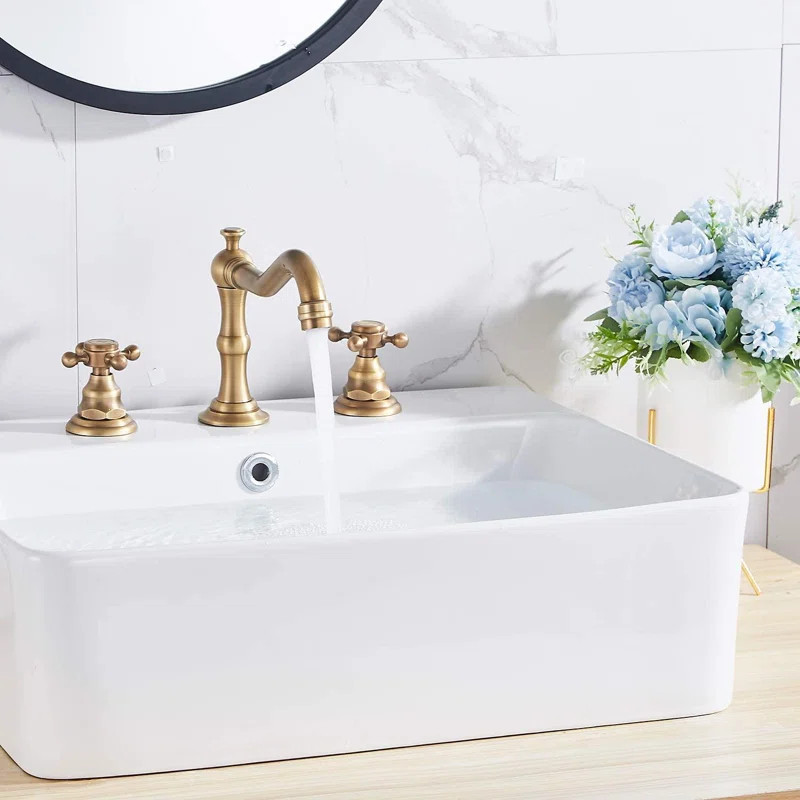 Two Handles Three Holes Faucet 8-16 Inch Widespread Bathroom Sink Faucet Chrome Basin Mixer Tap M... | Wayfair North America