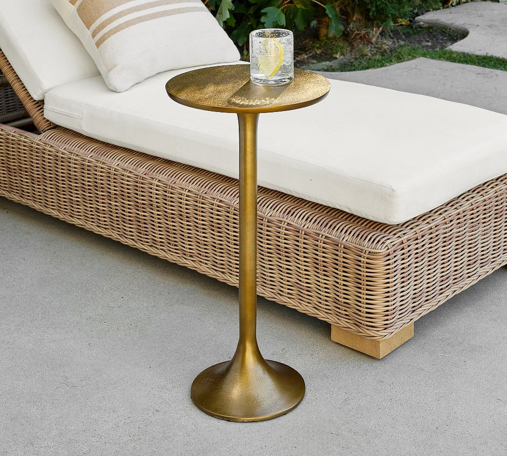 Belize Metal Round Outdoor Accent Table (12") | Pottery Barn (US)