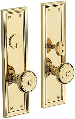 Baldwin 6547.ENTR Nashville Single Cylinder Mortise Handleset Trim Set, Non-Lacquered Brass | Amazon (US)