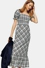 Blue Sheer Midi Check Dress | Topshop US