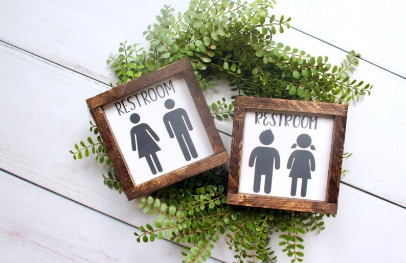 Restroom Sign, Bathroom Sign, Farmhouse Bathroom Decor, Shelf Decor, Farmhouse Bathroom | Etsy (US)