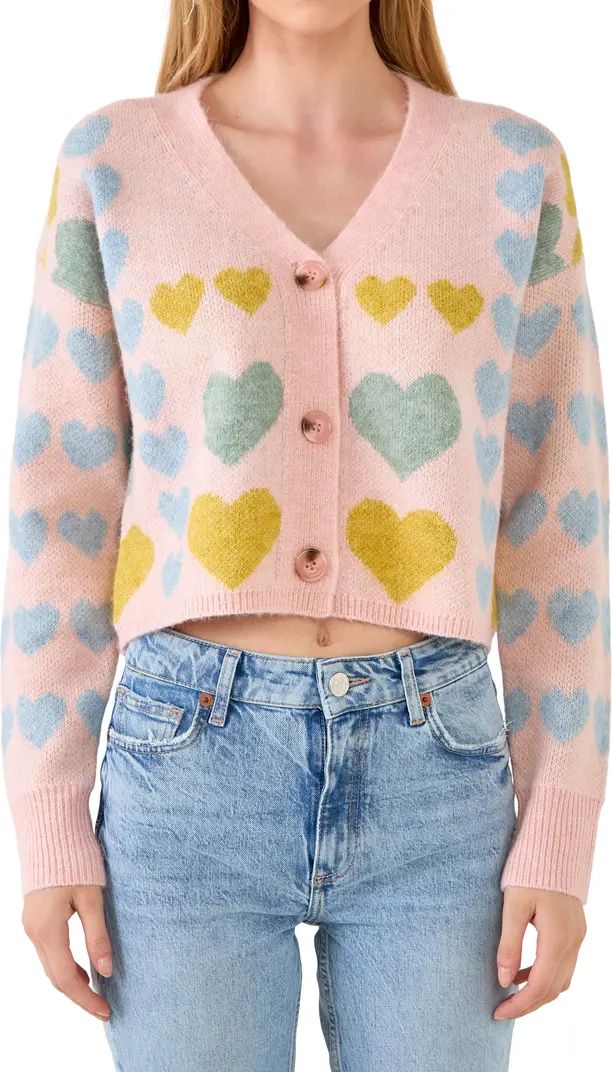 Pastel Heart CardiganFREE THE ROSES | Nordstrom