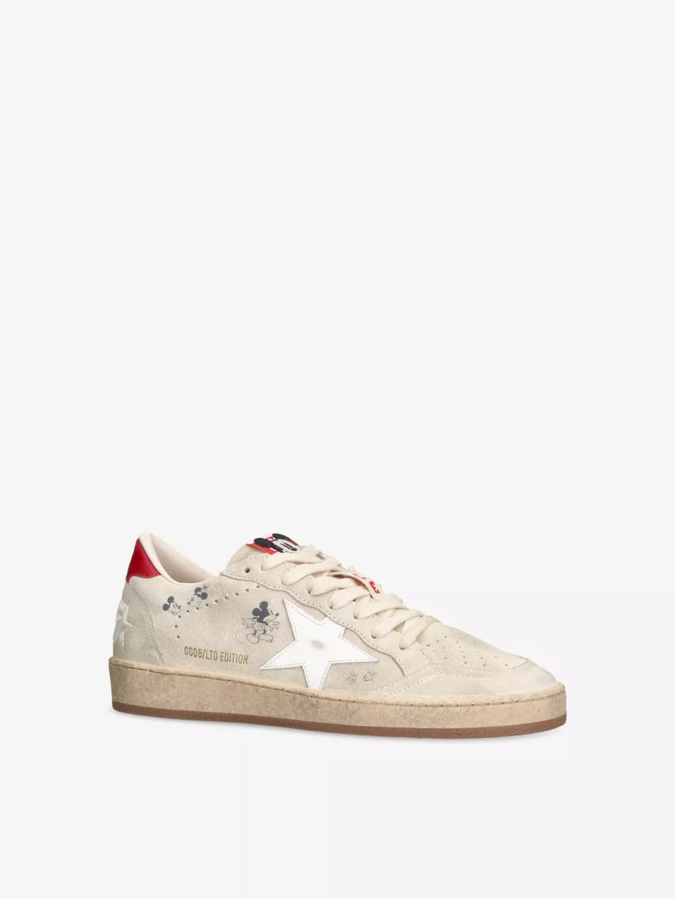Golden Goose x Disney Ballstar Suede Trainers | Selfridges