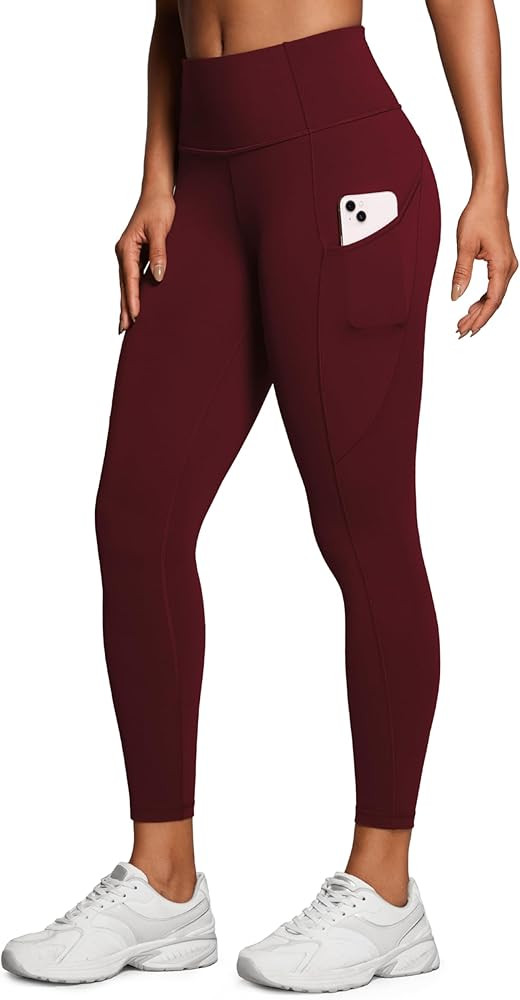 CRZ YOGA Naked Feeling Workout Leggings Pockets 25'' - High Waisted Womens Yoga Pants Running Tig... | Amazon (US)