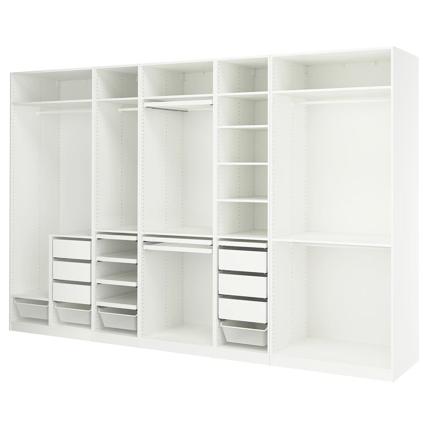 PAX Wardrobe combination, white, 147 5/8x22 7/8x93 1/8 " | IKEA US