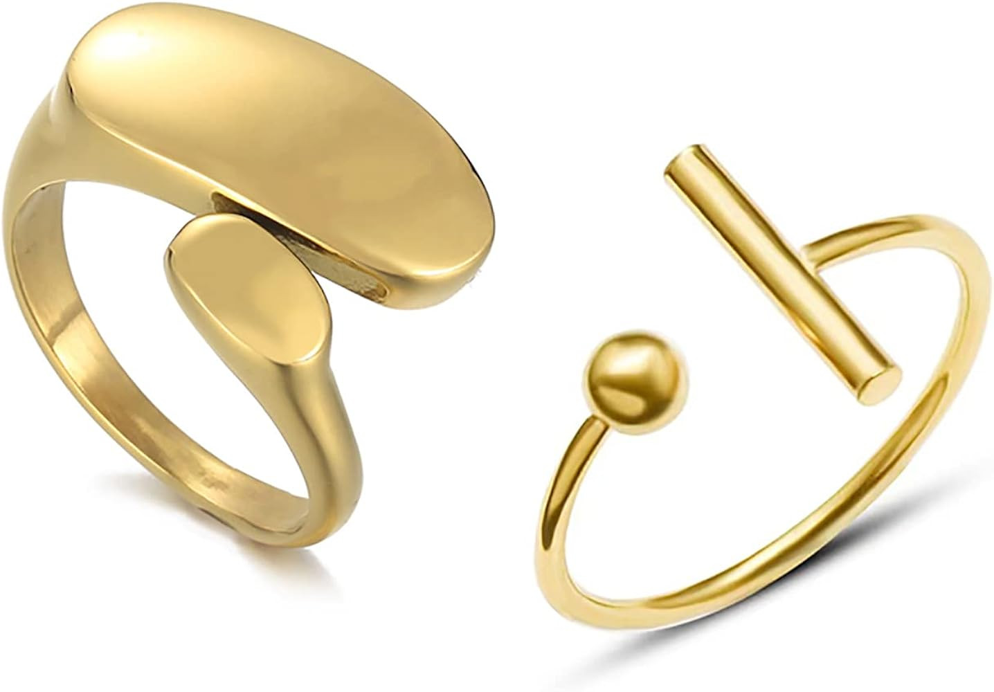 Chunky Dome Ring Stainless Steel Statement Rings for Women Teen Girls Irregular Geometric Rings T... | Amazon (US)