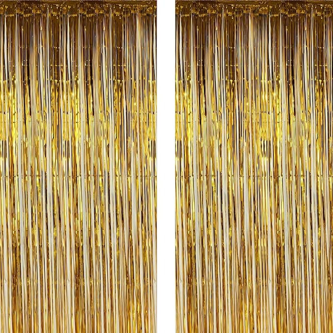 Twinkle Star 2 Pack Photo Booth Backdrop Metallic Tinsel Foil Fringe Curtains Environmental Backg... | Amazon (US)