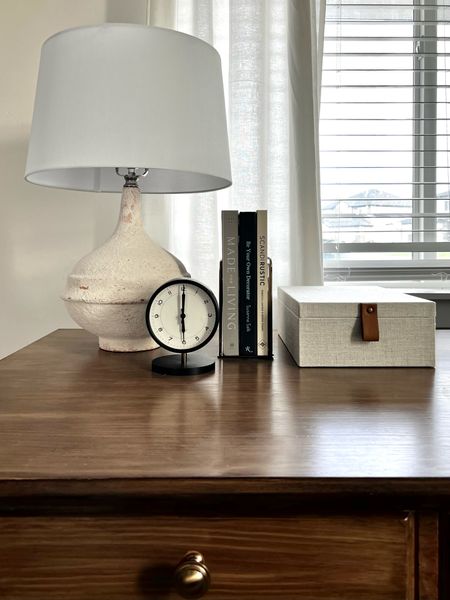 I like this corner of my desk. These brass bookends have been the perfect touch here, and I just got this linen box in an attempt to tame the constant stream of kindergarten papers coming in from my kid.

#LTKfindsunder50 #LTKfindsunder100 #LTKhome