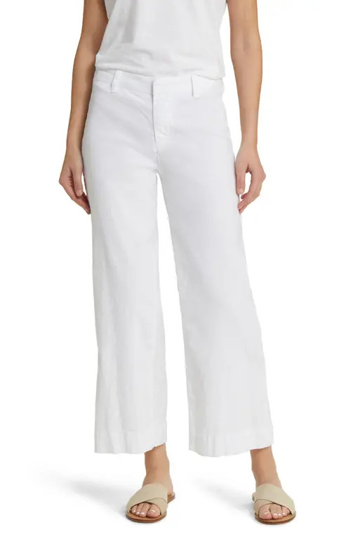 Frank & Eileen Wexford Wide Leg Pants in White Preformance Linen at Nordstrom, Size 8 | Nordstrom