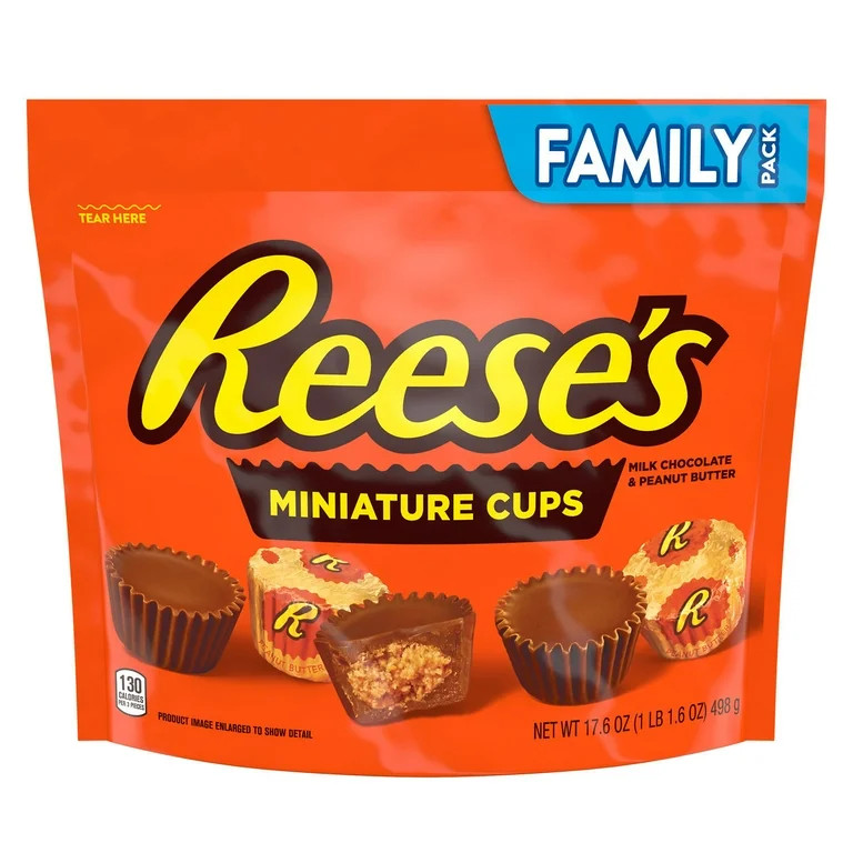 Reese's Miniatures Milk Chocolate Peanut Butter Cups Candy, Family Pack 17.6 oz | Walmart (US)