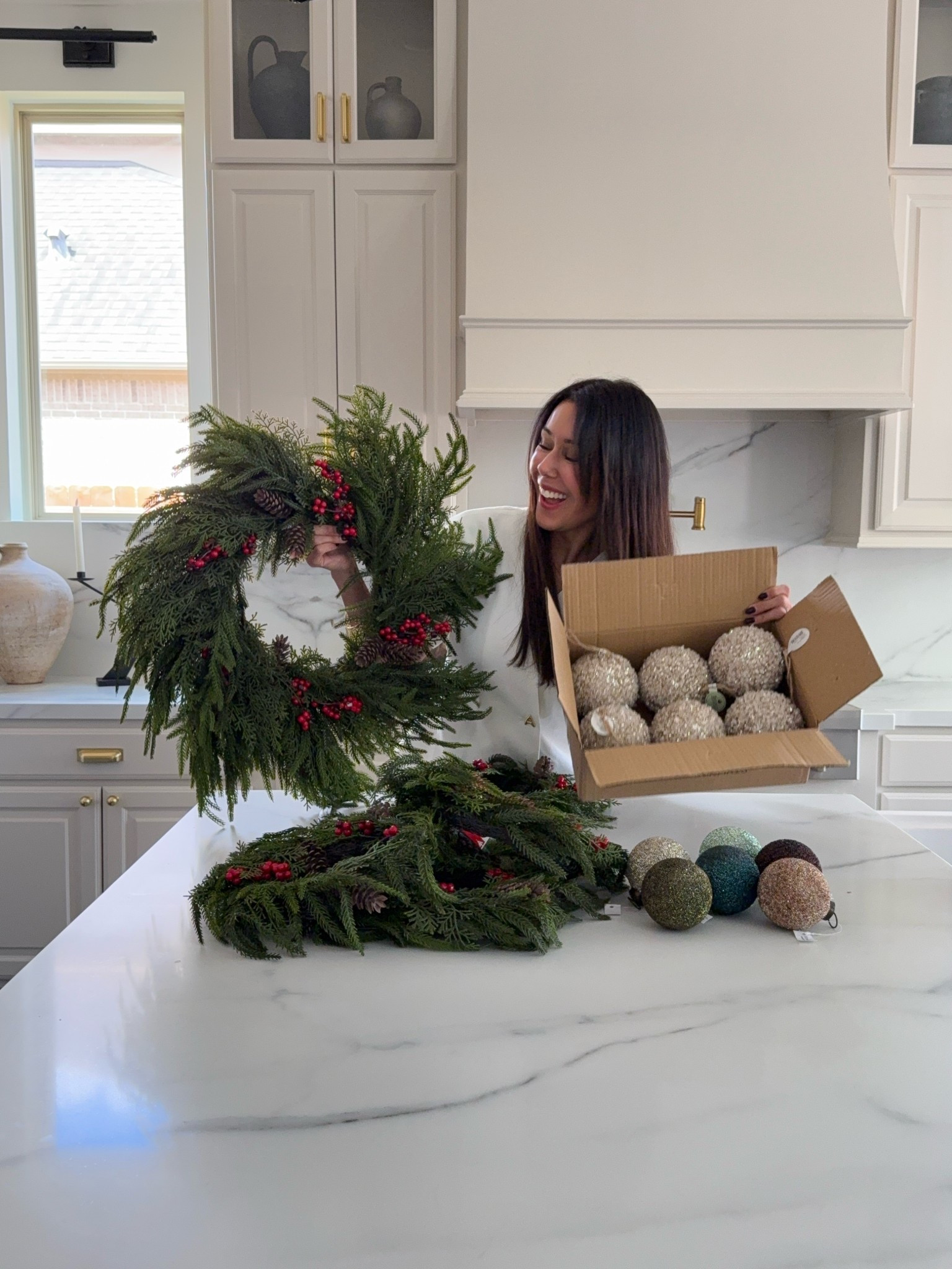 Holiday finds go fast, so consider this your friendly reminder to shop early ✨ I grabbed some amazing pieces from @wayfair  - these Real Touch wreaths looks so realistic & the mini wreaths are the sweetest for my bar stools. The ornaments that honestly took my breath away are everything! My prediction… these will fly off the shelves so don’t wait!  #ad #Wayfair #WayfairPartner @wayfair

#LTKHome #LTKSeasonal #LTKSaleAlert