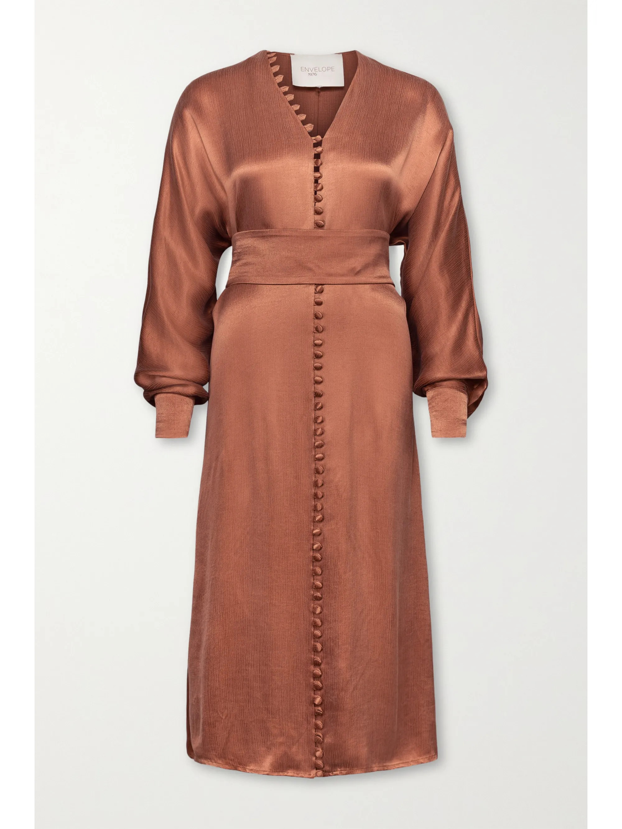 + NET SUSTAIN Cannes cupro-blend satin midi dress | NET-A-PORTER (UK & EU)