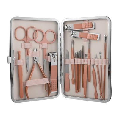 Unique Bargains 1 Set Manicure Set Professional Nail Clippers Kit for Travel Rose Gold Tone Stainless Steel | Target