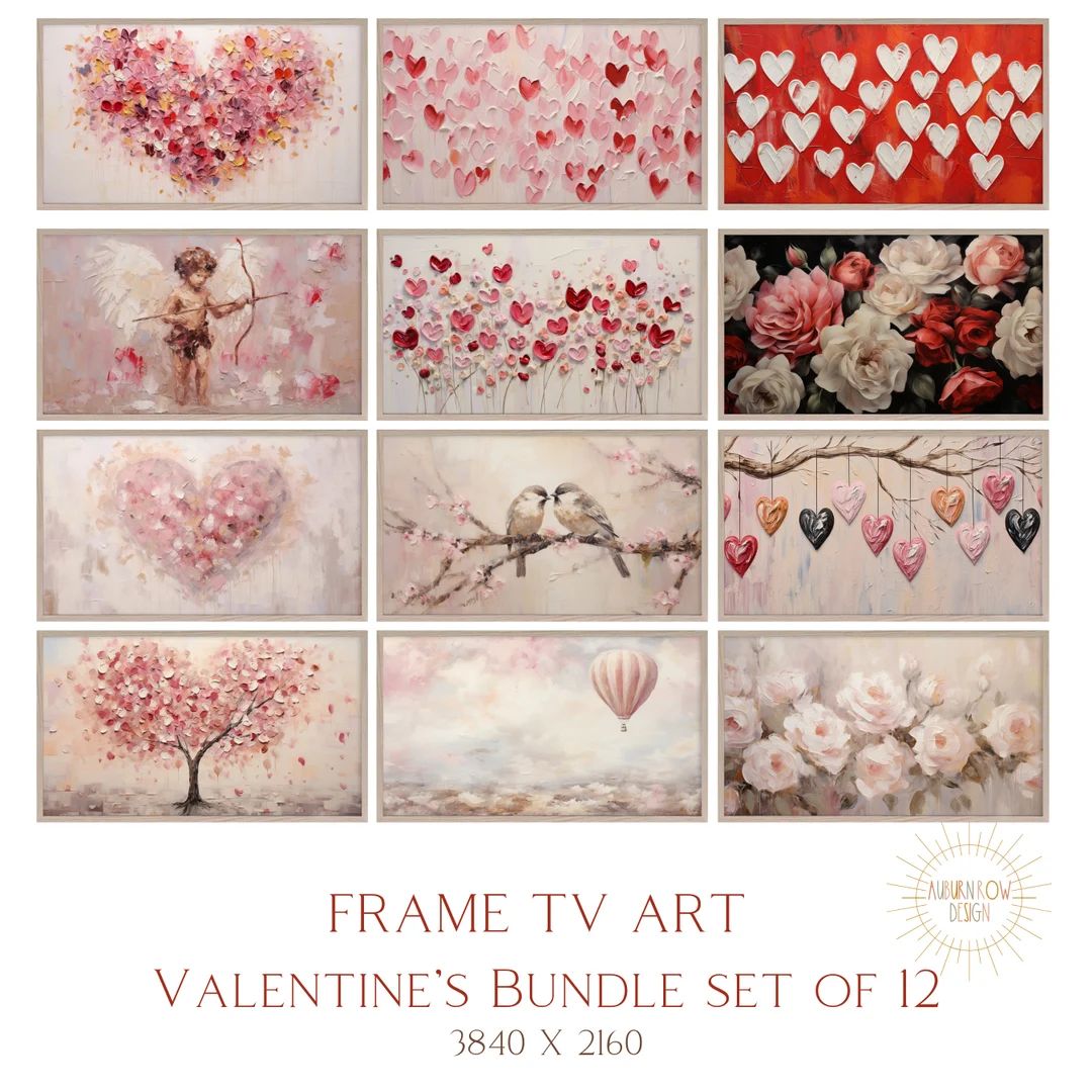 Valentine's Day Frame TV Art, Valentine's Frame TV Art, Samsung Frame TV Art Valentine's Day, Val... | Etsy (US)