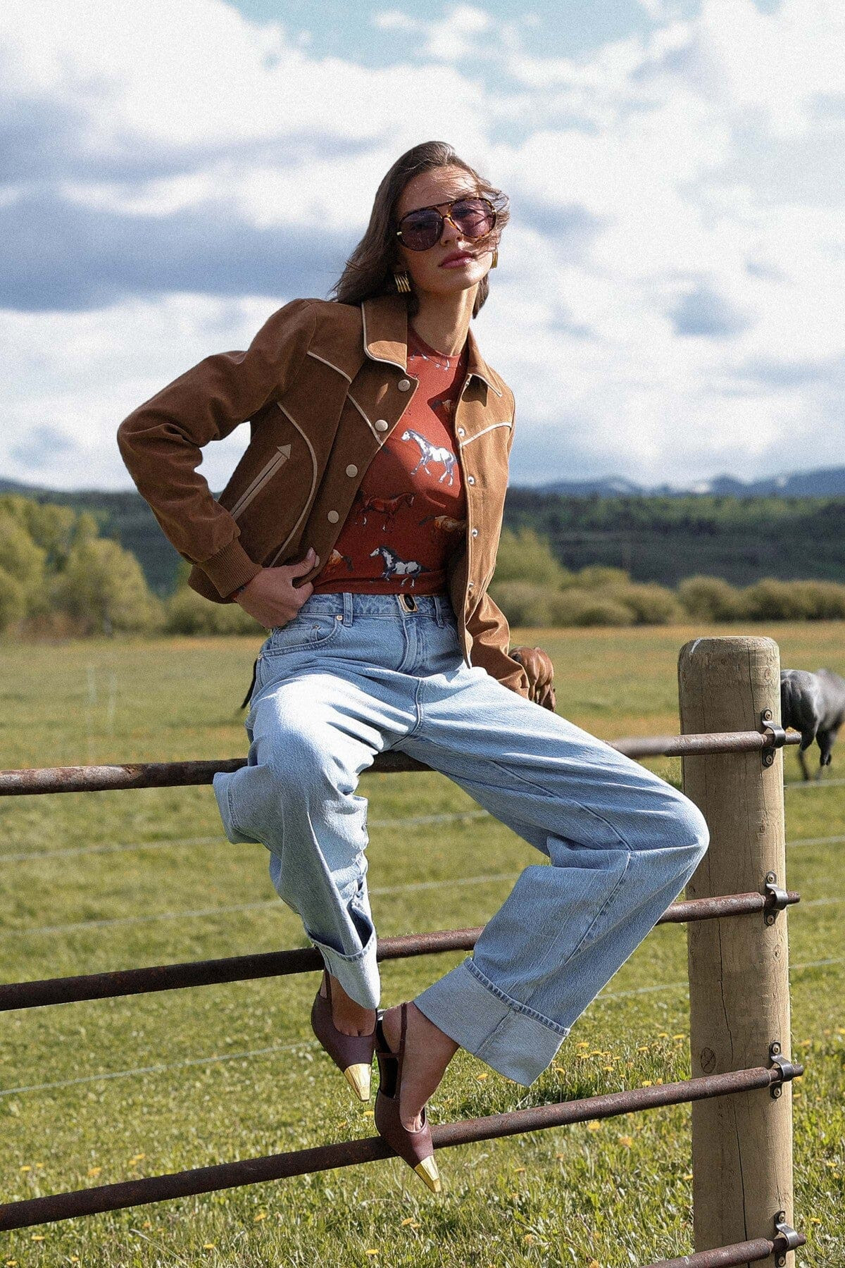 Western Faux Suede Bomber Jacket | Avec Les Filles