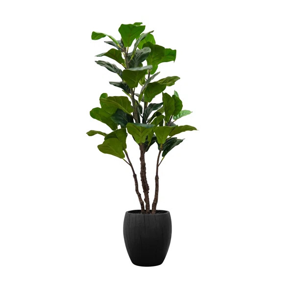 48'' Faux Elephant Ear Tree in Wood Pot | Wayfair North America