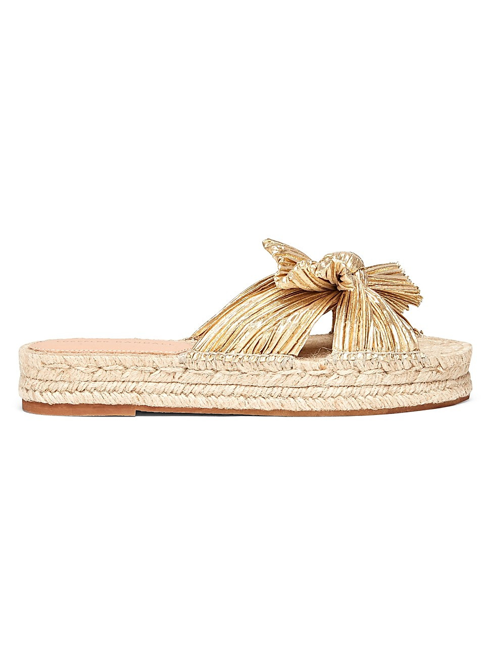 Loeffler Randall Women's Juniper Pleated Knot Espadrille Slip-On Sandals - Gold - Size 9 | Saks Fifth Avenue
