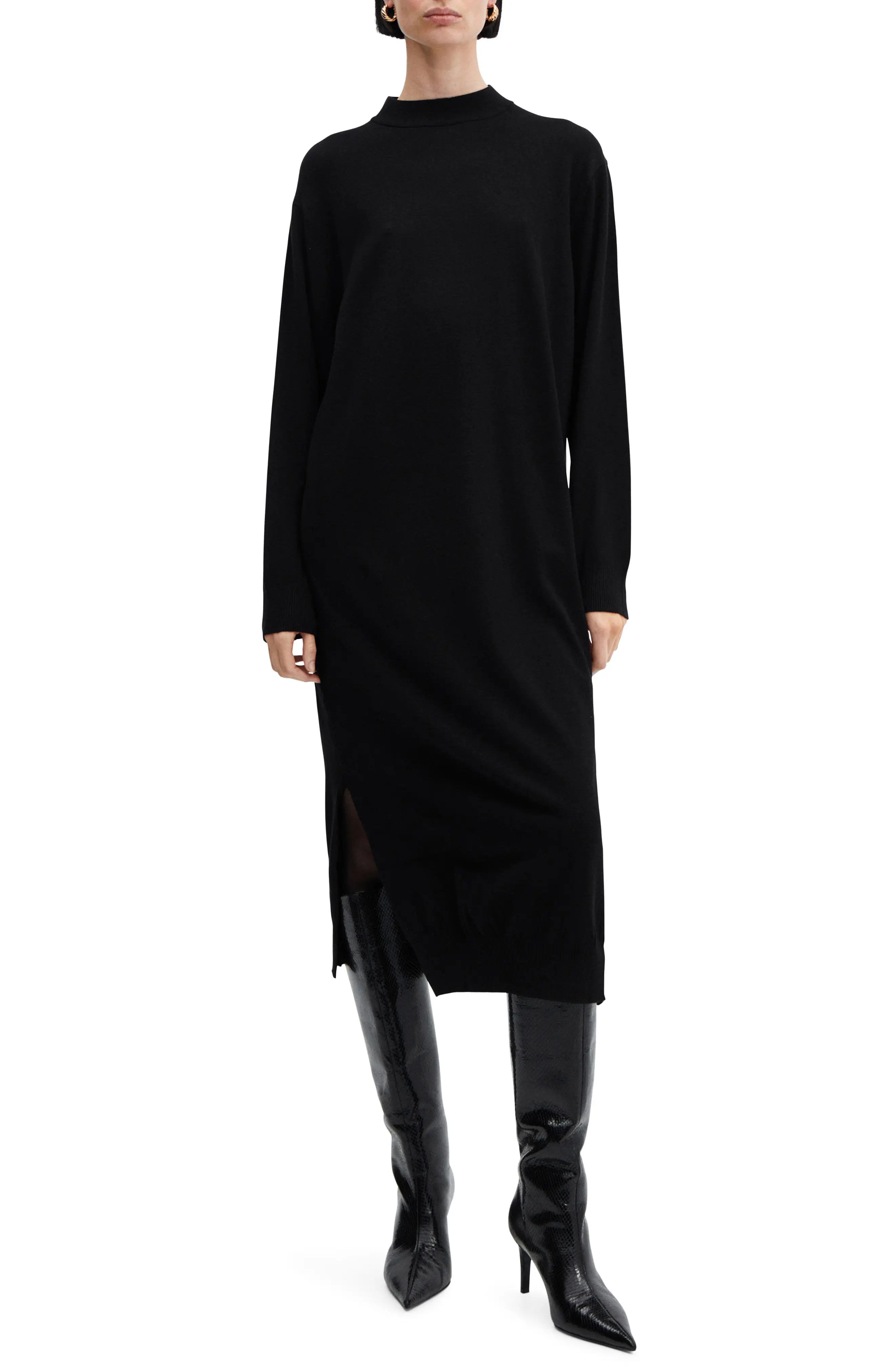 MANGO Oversize Long Sleeve Midi Sweater Dress (Women) | Nordstrom | Nordstrom