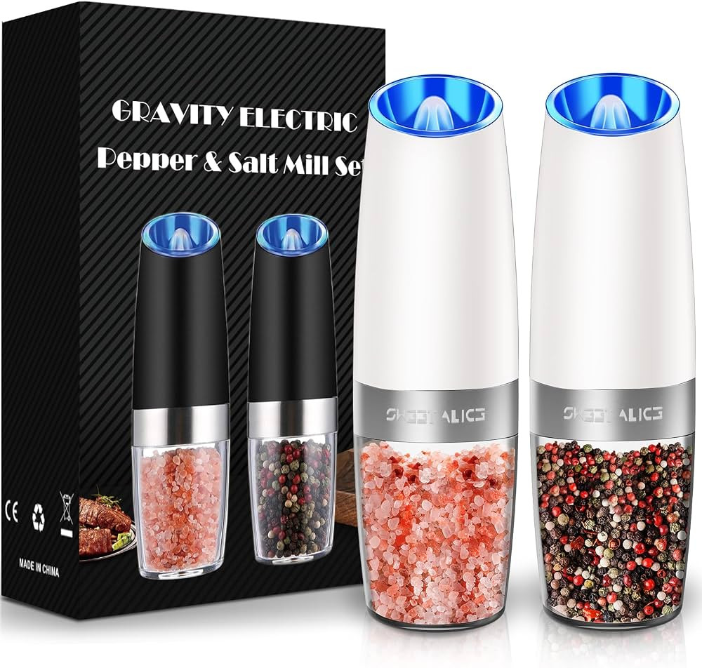 Sweet Alice Gravity Electric Pepper and Salt Grinder Set, Adjustable Coarseness, Battery Powered ... | Amazon (US)