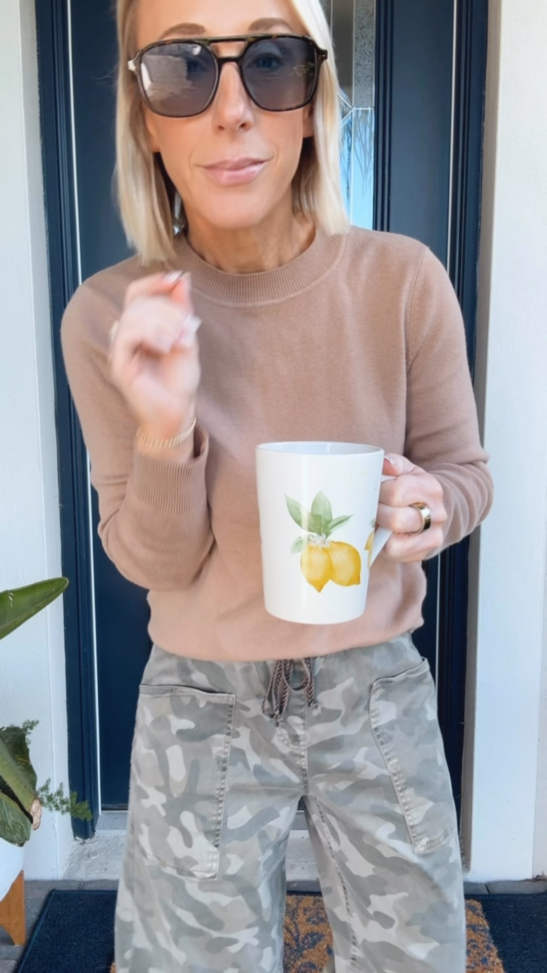 My Monday morning bus stop ootd:
• sweater - size small (and on sale).
• camo pants - size XS (unfortunately out of stock in most sizes - I will link another option).
• sunglasses also on sale!

#LTKootd #LTKOver40 #LTKSaleAlert