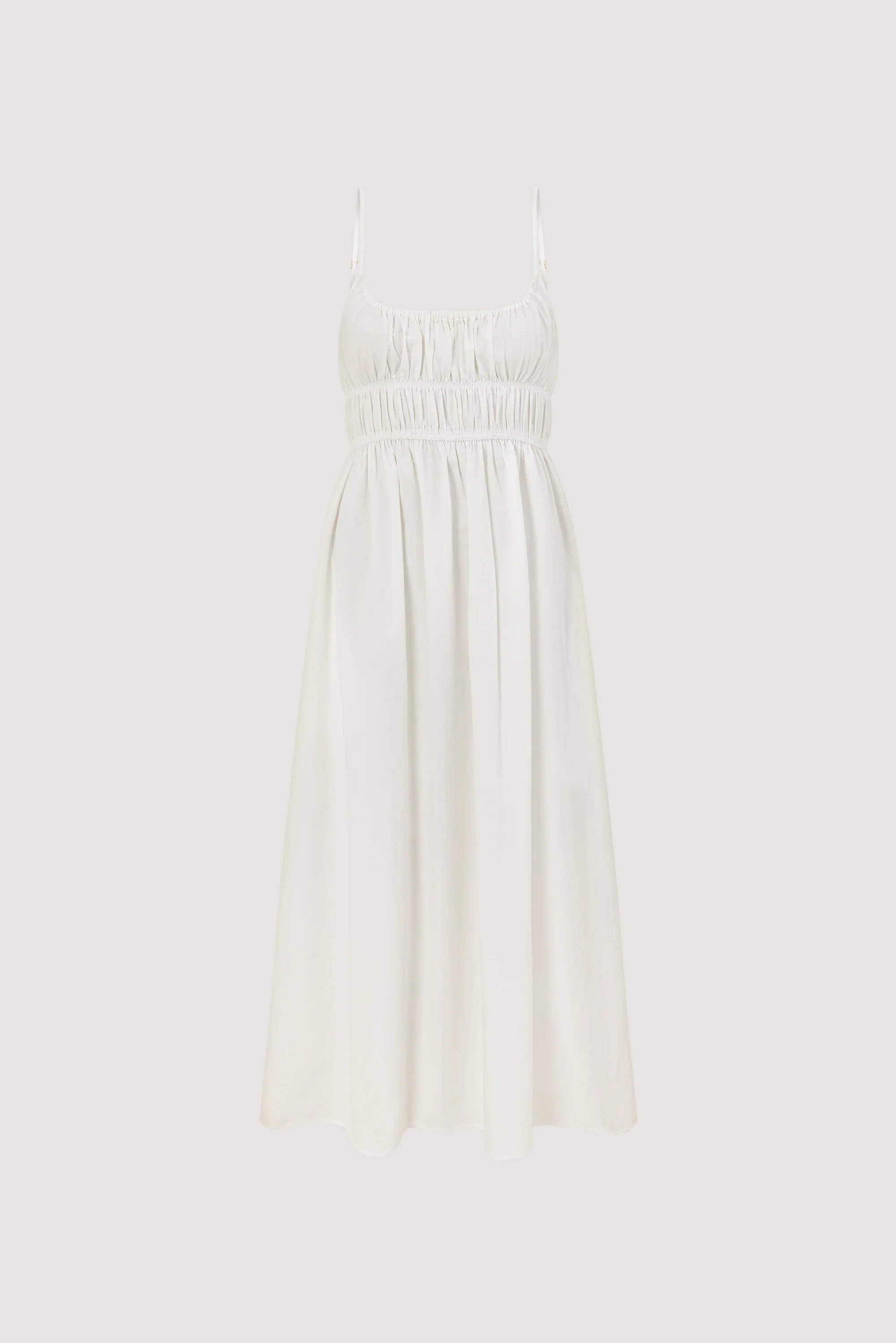 ZAHARA WHITE COTTON MIDI DRESS | DISSH